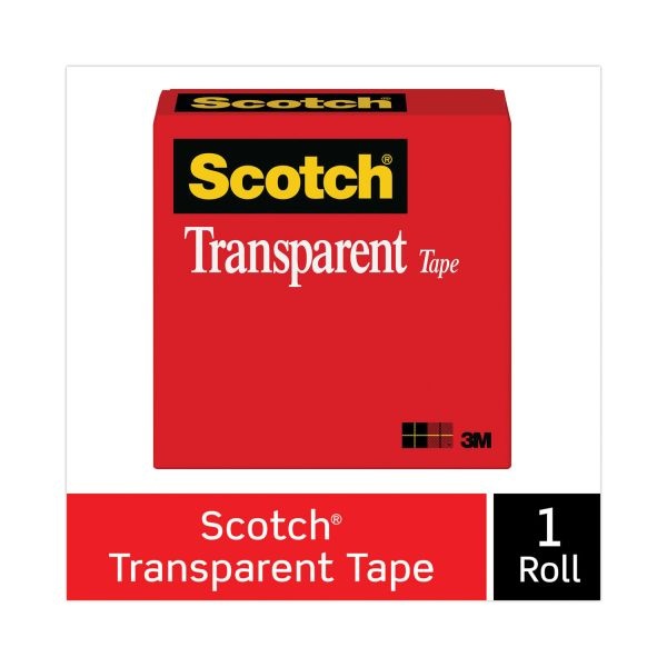 Scotch Transparent Tape 3 Core 1 X 72 Yds Transparent