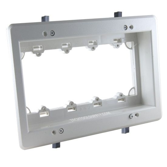 Arlington 4 Gang Recessed Low Voltage Mounting Bracket White