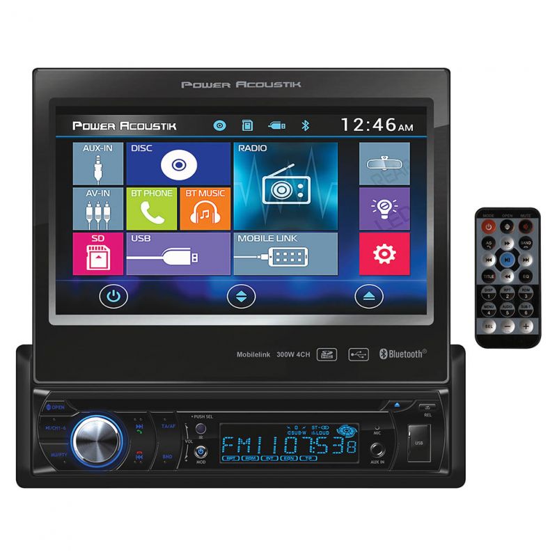 Power Acoustik Single Din Motorized Touchscreen Dvd Receiver With