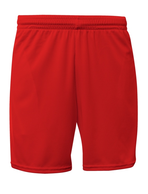 A4 Youth Flatback Mesh Shorts with Pocket in Scarlet