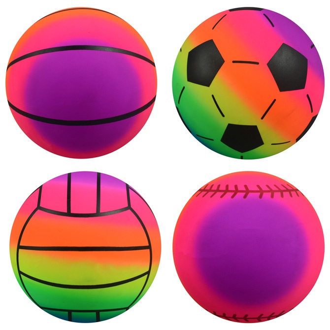 6In Inflatable Rainbow Sports Vinyl Balls (100Pcs)