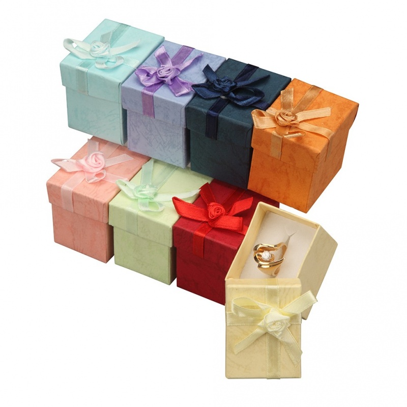Ribbon Collection Floral Detail Ring Slot Box In Assorted Colors
