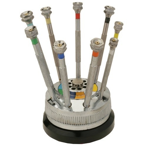 9-Piece Phillips-Head Screwdriver Sets On Rotating Stand