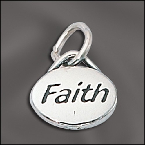 Sterling Silver Message Charm - Faith