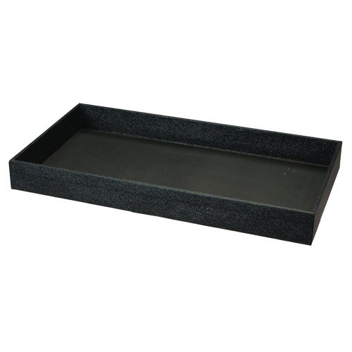 Full-Size Leatherette Wrapped Utility Trays In Black, 14.75" L X 8.25" w