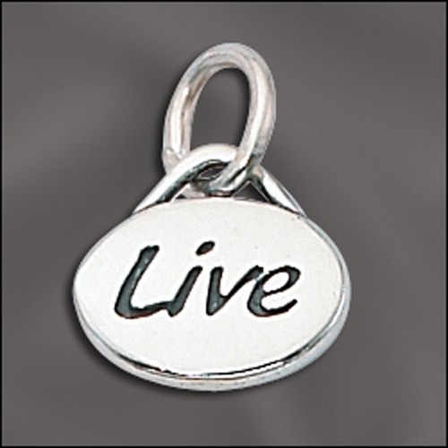 Sterling Silver Message Charm - Live