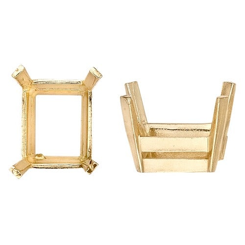 14K Yellow Heavy Off-Square Setting W/ Flat Prongs