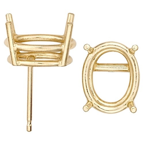 14K Yellow Oval Double Wire Earring