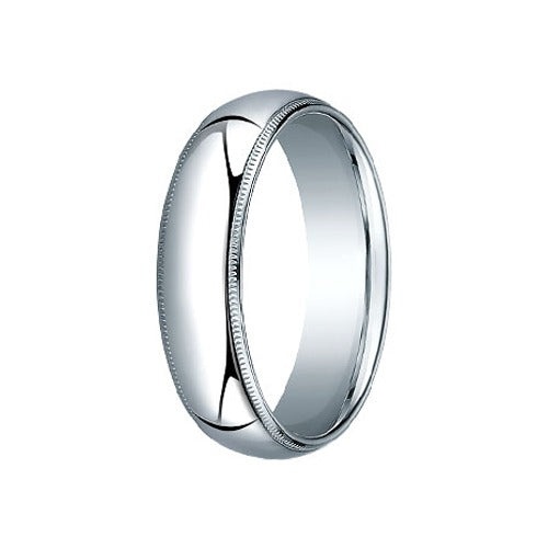 Platinum Milgrain Comfort Fit Band 6 Mm