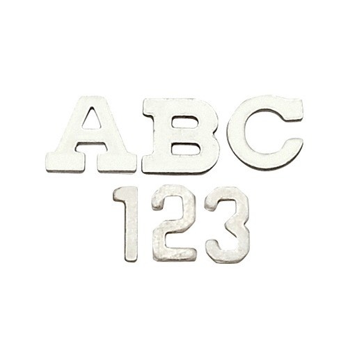 14K White 3.20 Mm Block Initial Pendant