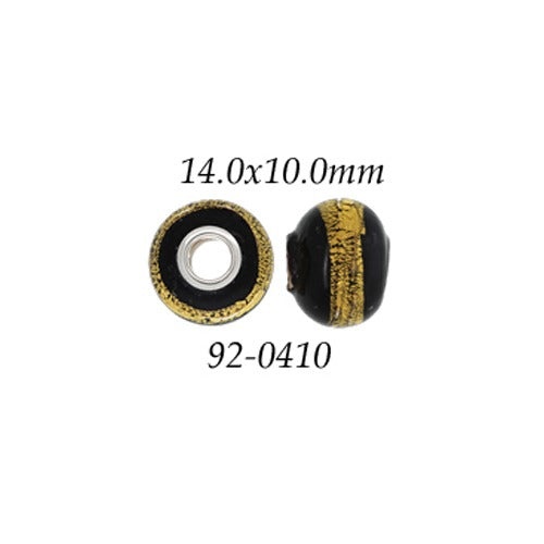 Gold Galaxy Glass Bead with Grommets