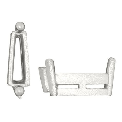 14K White Tapered Baguette Setting W/ Airline & Single Prong