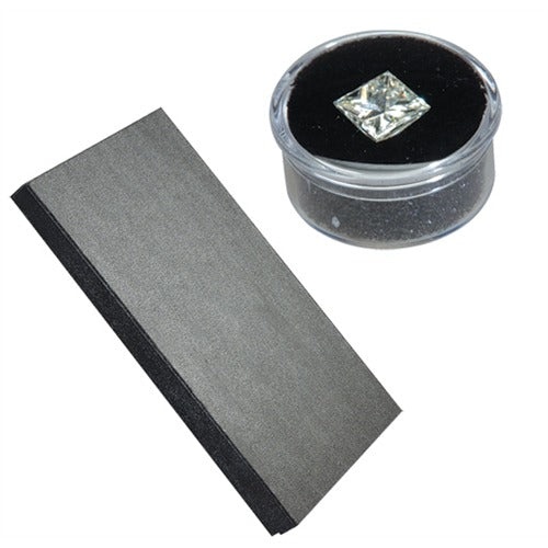 50 Acrylic 1.13" Gem Jars with Black Flat-Foam Inserts in Black Wood Trays