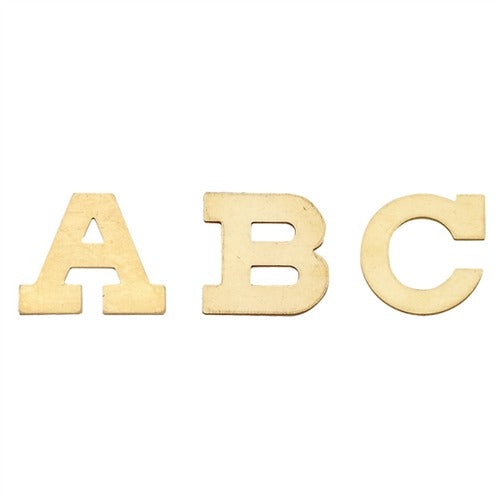 14K Yellow Gold 12.5mm Block Initial Necklace