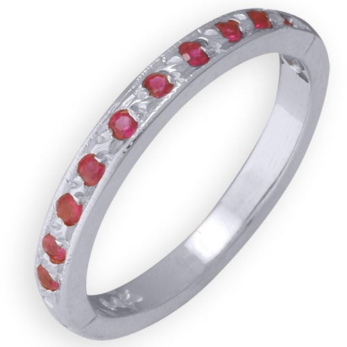 14K White Gold Ruby Toe Ring