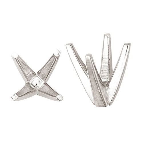 14K White 4-Prong Tapered Round Setting