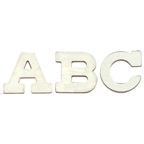 14K White 6.38 Mm Block Initial Pendant