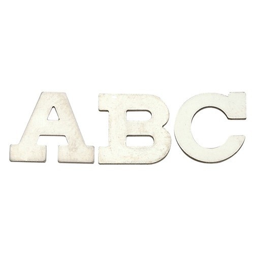 14K White 9.55 Mm Block Initial Pendant