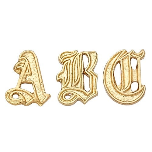 14K Yellow 6.25 Mm Old English Initial Necklace