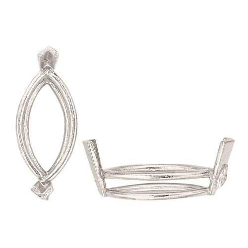 14K White Double Wire Marquise Setting W/ V-Prongs