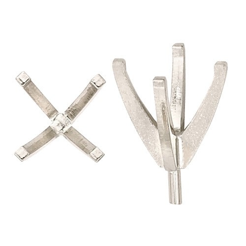 14K White 4-Prong High Setting W/ Peg Diamond Solitaire
