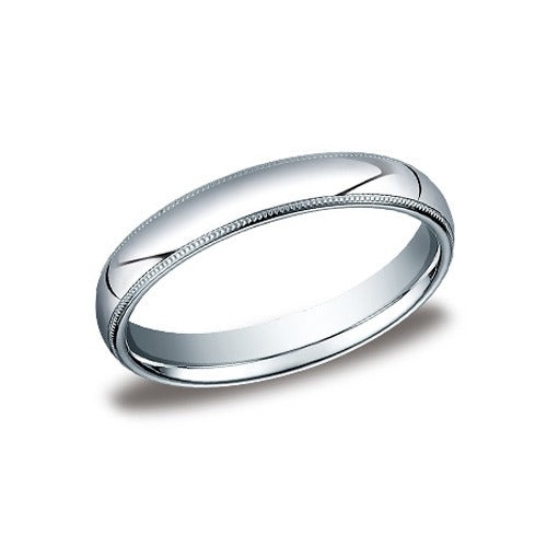 Platinum Milgrain Comfort Fit Band 4 Mm