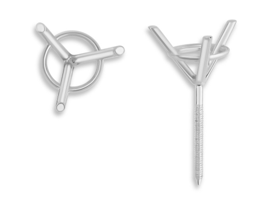 14K White Gold Martini Earring