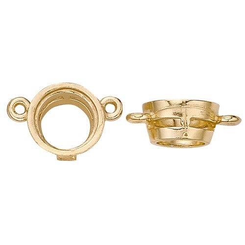 14K Yellow Round Tapered Bezel W/ Airline & 2 Angled Rings