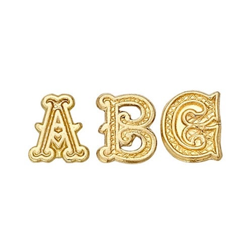 10K Yellow 1/4" Gothic Initial W/ Tube