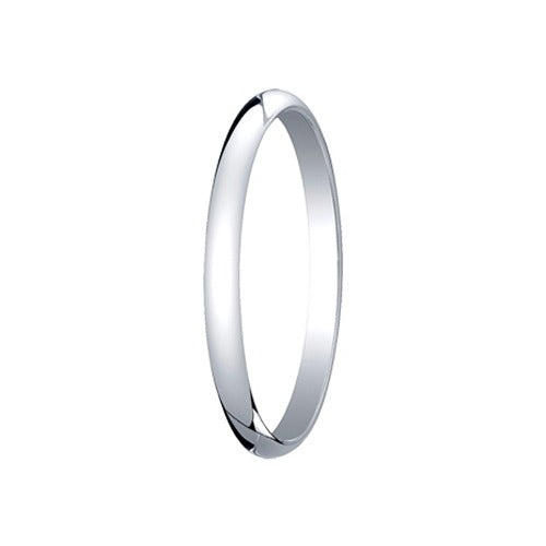 Platinum Half Round Band 2 Mm