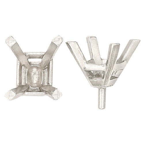 Platinum Emerald Cut Setting with Peg