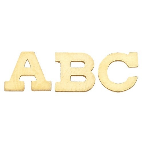 14K Yellow 9.55 Mm Block Initial Necklace