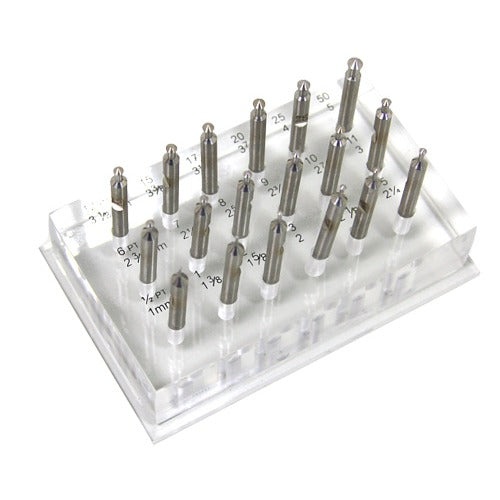 Gem Setting Gauge Set in Acrylic Stand - 10 Piece Set for Jewelry Making