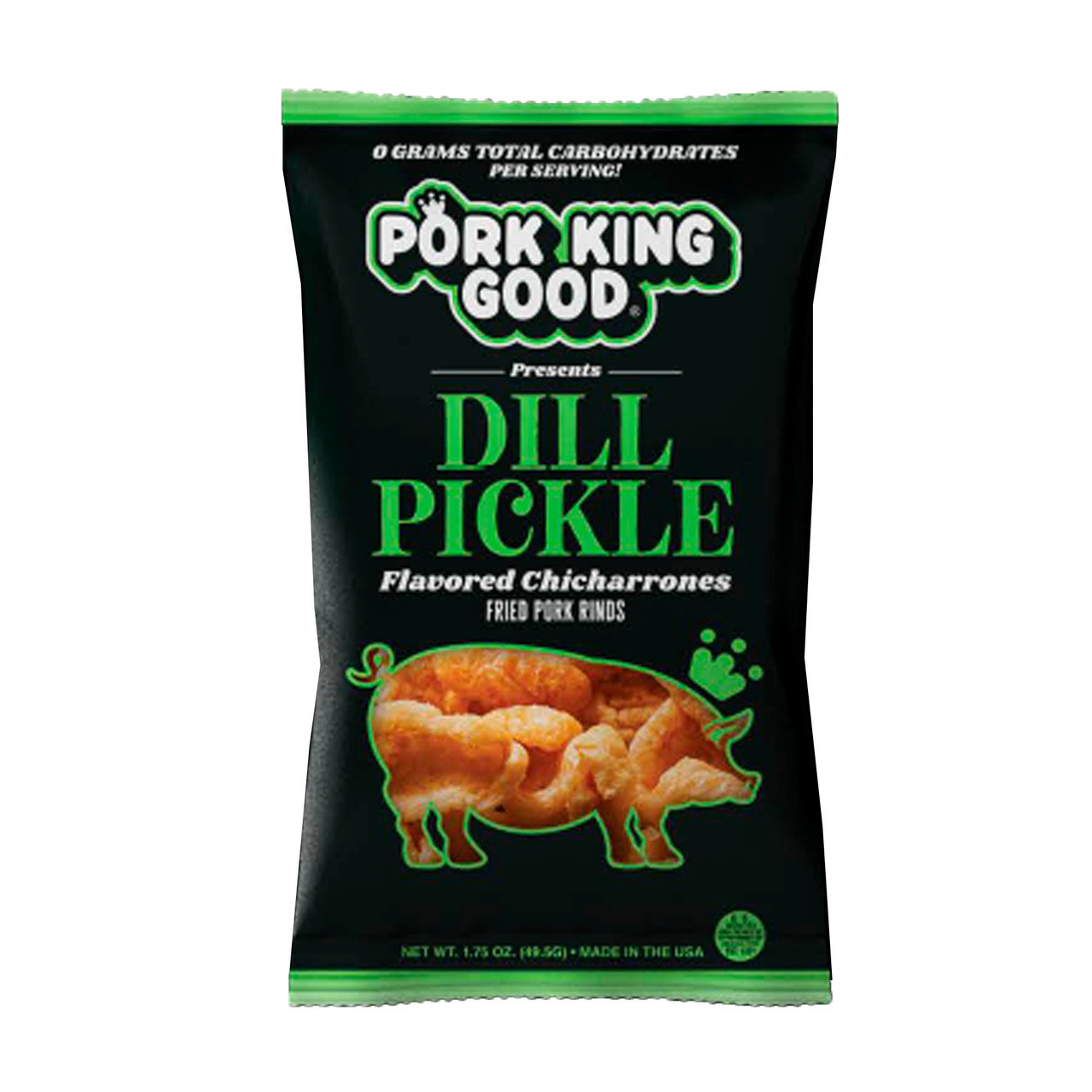 Dill Pickle Flavored Pork Rinds 12/1.75Oz