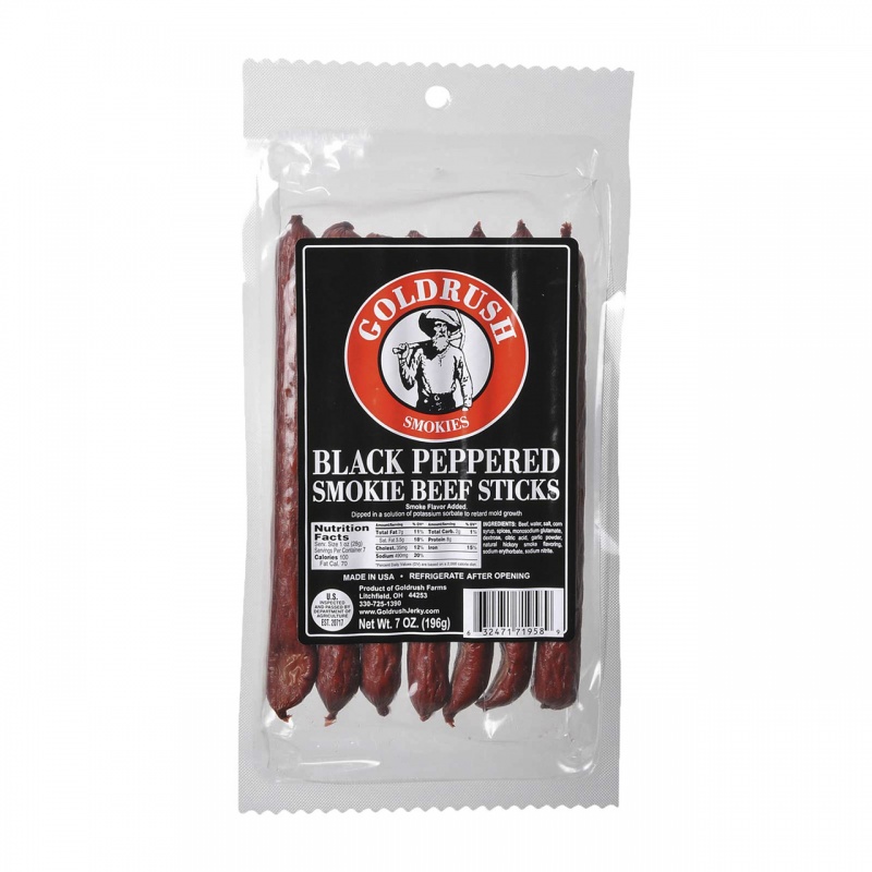 Black Peppered Smokie Beef Sticks 12/7Oz