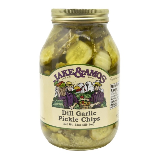 Jake & Amos® Dill Garlic Pickle Chips - 12/33Oz
