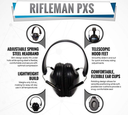 Rifleman PXS Ear Muffs - High-Quality Hearing Protection for Hunters and Shooters