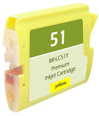 Brother OEM LC51Y Compatible Inkjet Cartridge: Yellow, 400 Yield
