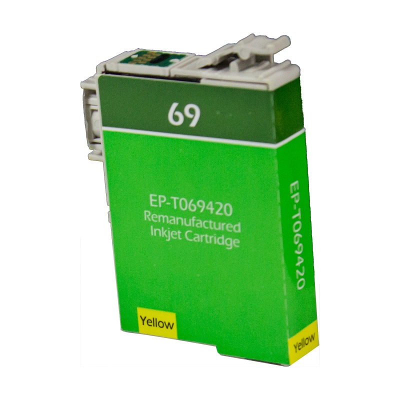Epson OEM 69, T069420 Remanufactured Inkjet Cartridge: Yellow, 350 Yield, 9ml