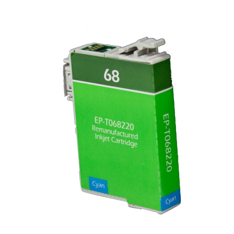 Epson OEM 68, T068220 Remanufactured Inkjet Cartridge: Cyan, 350 Yield, 9ml
