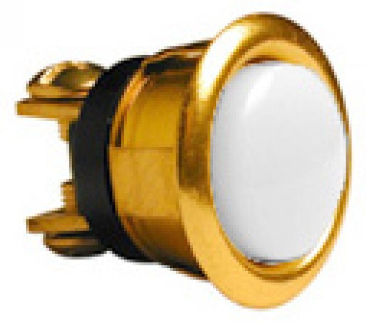5/8" Round Pushbutton-Brass-Lt. With Built-In Light Assembly