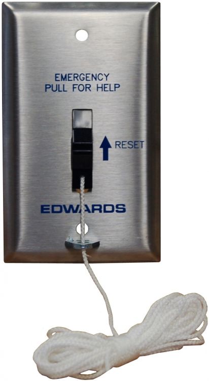 120Vac Emergency Pull-Cord Sta. Operates Up To 120Vac Current Flush Mounts In 1-Gang El. Box St. Steel Faceplate