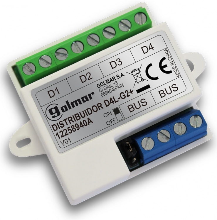 4-Monitor G2+ System Splitter. Allows The 2-Conductor G2+ Riser Cable To Be Split To 4- G2+ Type Monitors / Handsets