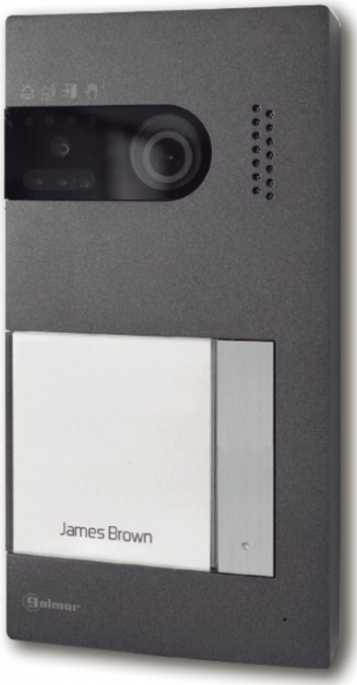 1 Button Soul G2+ Panel--Graph. Surface Mount--Graphite Finish With Standard 120 Degree Lens For G2+ Systems Only