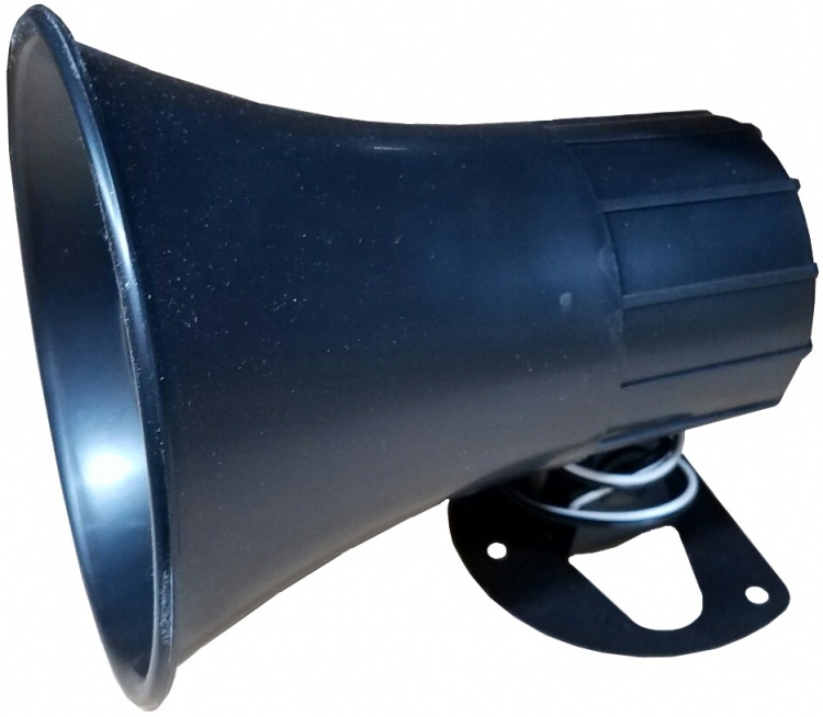 Paging/Talkback Horn-15W-8 Ohm. Comes With Swivel Bracket Black Abs Plastic Casing Freq. Range 450-10000 Hz
