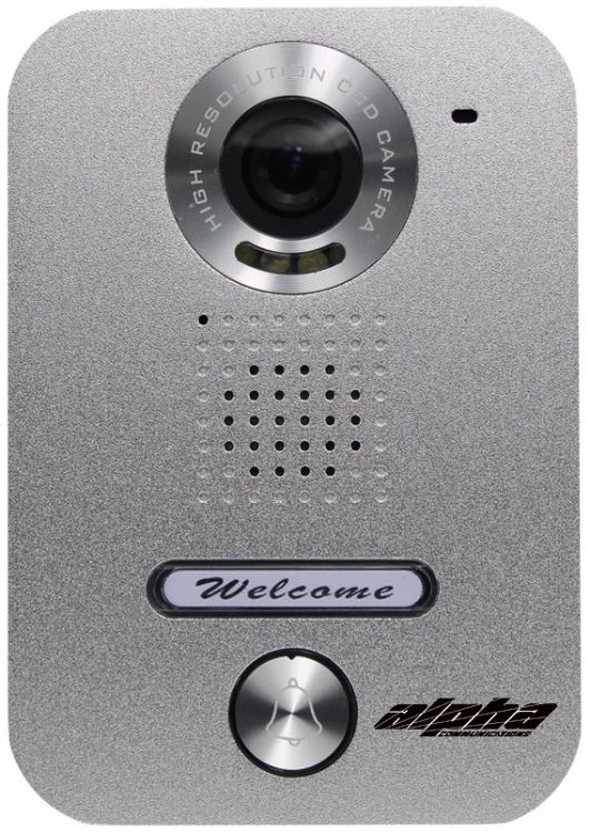 1-Button Color Video Entry Panel (Surface-Mount). Metallic Silver Finish, Gray Back Box. For Use With Vk237 Series Systems
