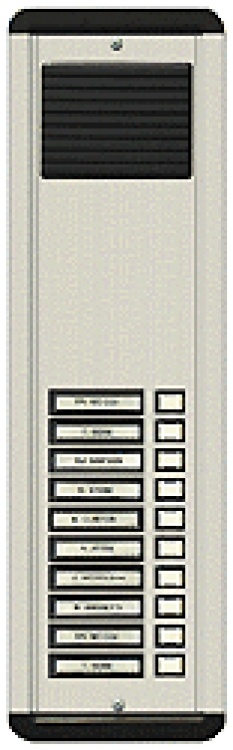 10 Plast But L/S Panel-Surf-Al. Mounts Right On Surface Of The Wall. Requires No Backbox. Has Plastic Buttons/Plastic Grille