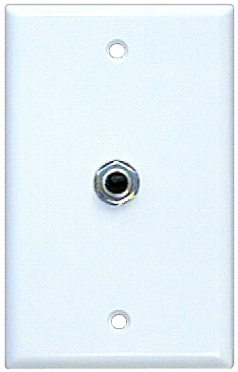 1 Gang Wall Plate + Phono Jack. Requires 1-Gang Electrical Box White Plastic Wall Plate - Has Cord-Out Contacts As Well