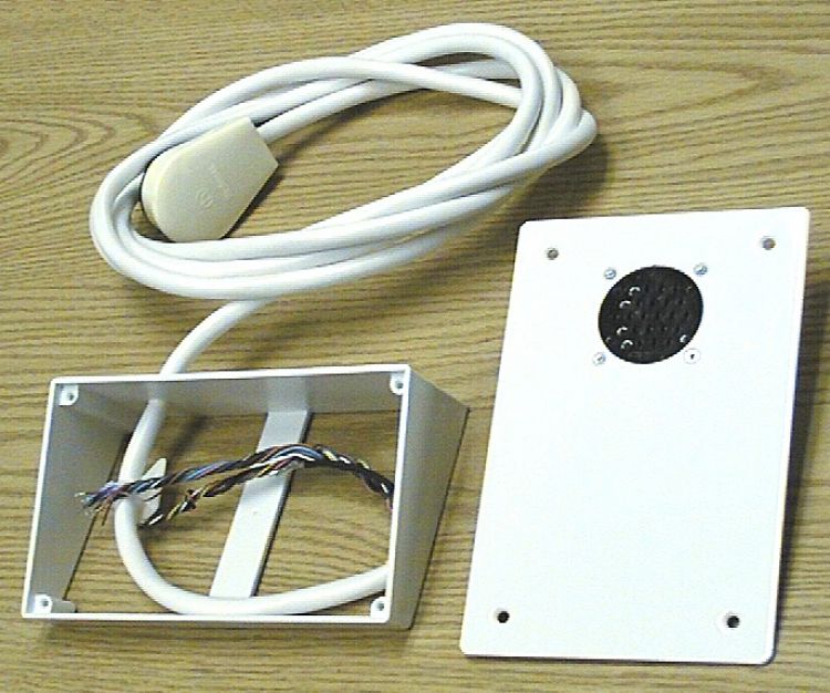 Desk Adapter-Video Mon.--White. Used With Vmh25 Series Monitor Units Only. Plate Mounts Over The Vbb Flush Back Box