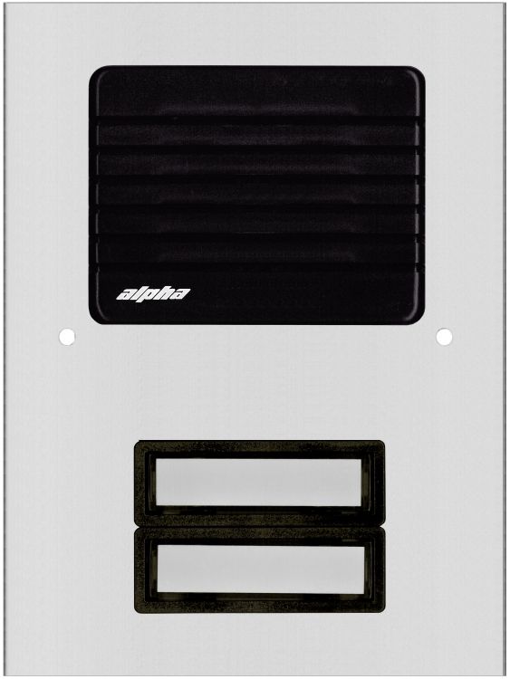 2 Plast Butt L/S Panel-Econ-Al. Requires Ih101 Flush Housing Or Ih700g Surface Housing. Has Plastic Buttons And Grille